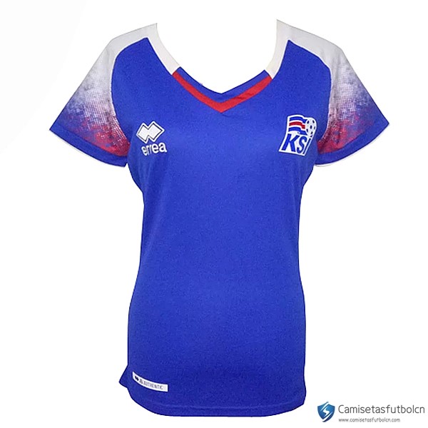 Camiseta Seleccion Islandia Primera equipo Mujer 2018 Azul
